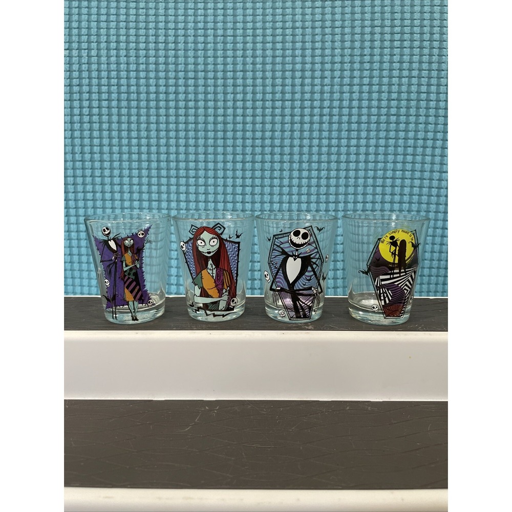 Disney Tim Burton's Nightmare Before Christmas Set of 4 Shot Glasses 1.5 oz